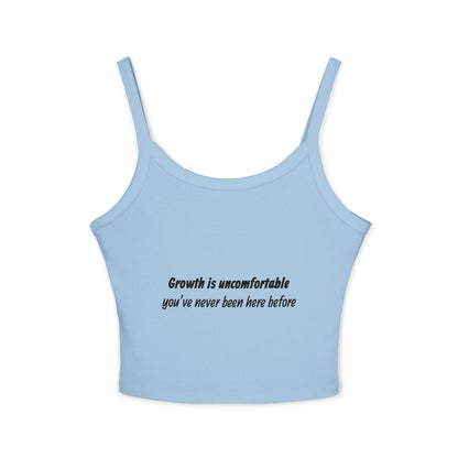 Women's Spaghetti Strap Tank Top — Minimal White Cropped Cami