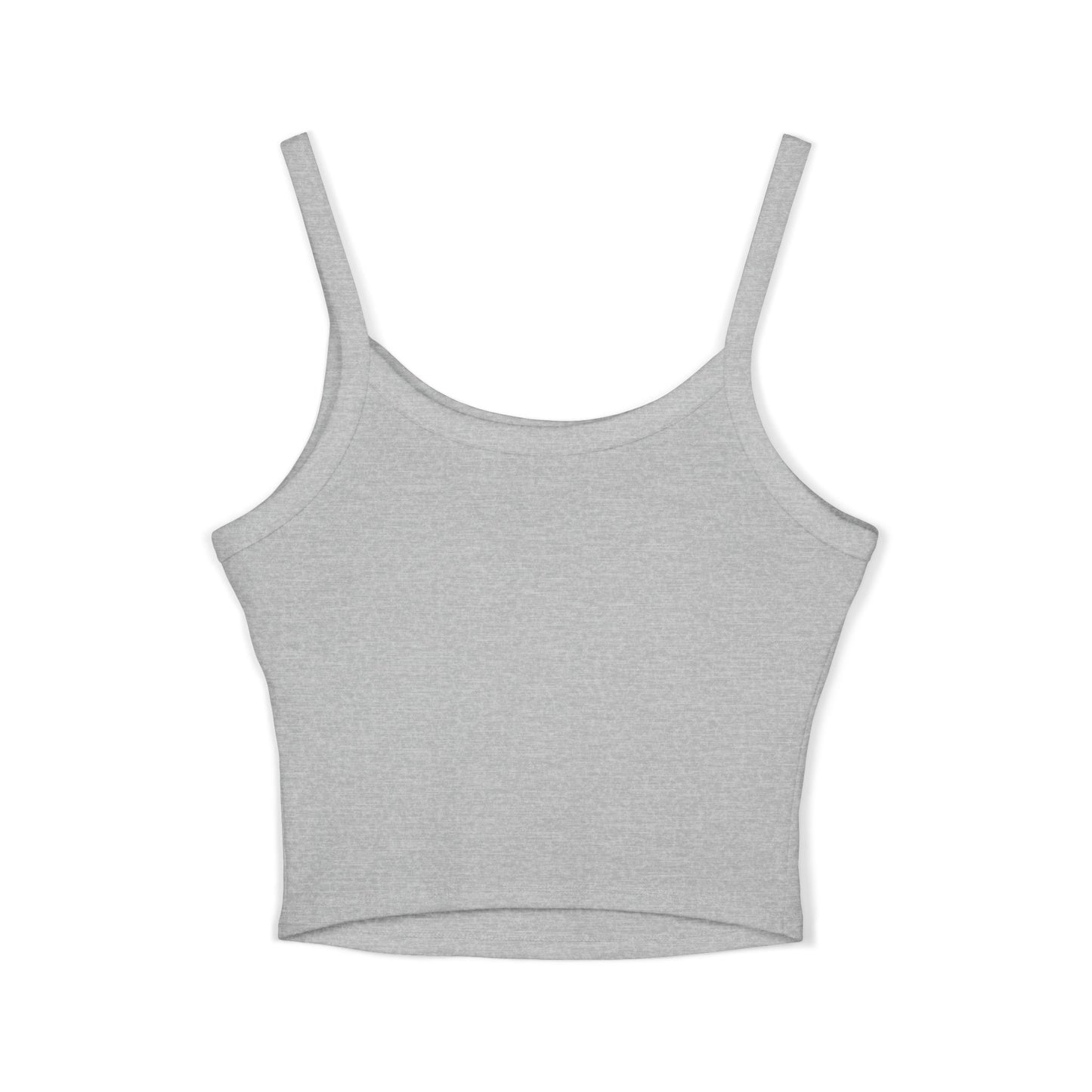 Women's Spaghetti Strap Tank Top — Minimal White Cropped Cami