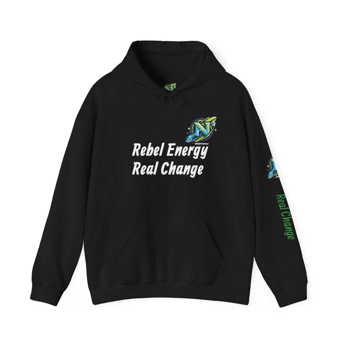 Rebel Energy Real Change Hoodie — Eco Activist Graphic Hoodie