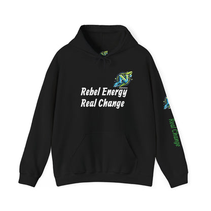 Rebel Energy Real Change Hoodie — Eco Activist Graphic Hoodie