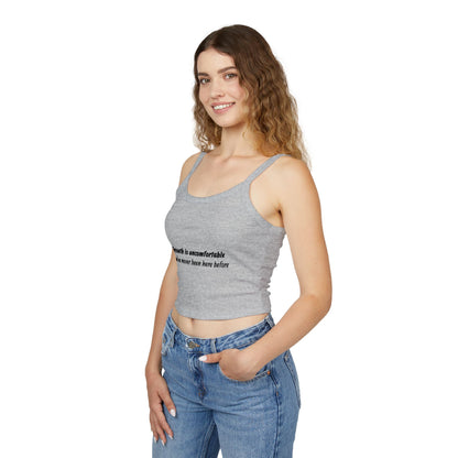 Women's Spaghetti Strap Tank Top — Minimal White Cropped Cami