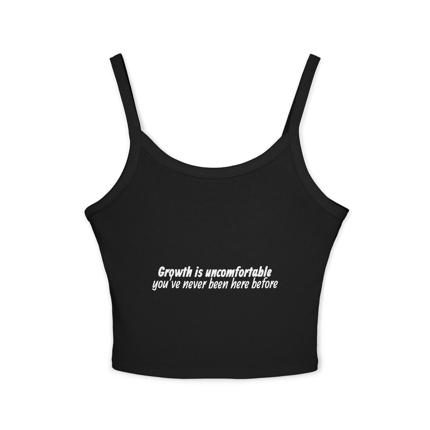 Women's Spaghetti Strap Tank Top — Minimal White Cropped Cami