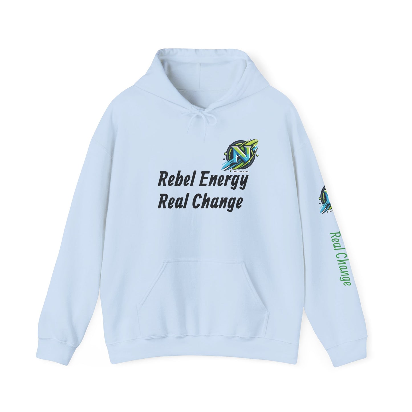 Rebel Energy Real Change Hoodie — Eco Activist Graphic Hoodie