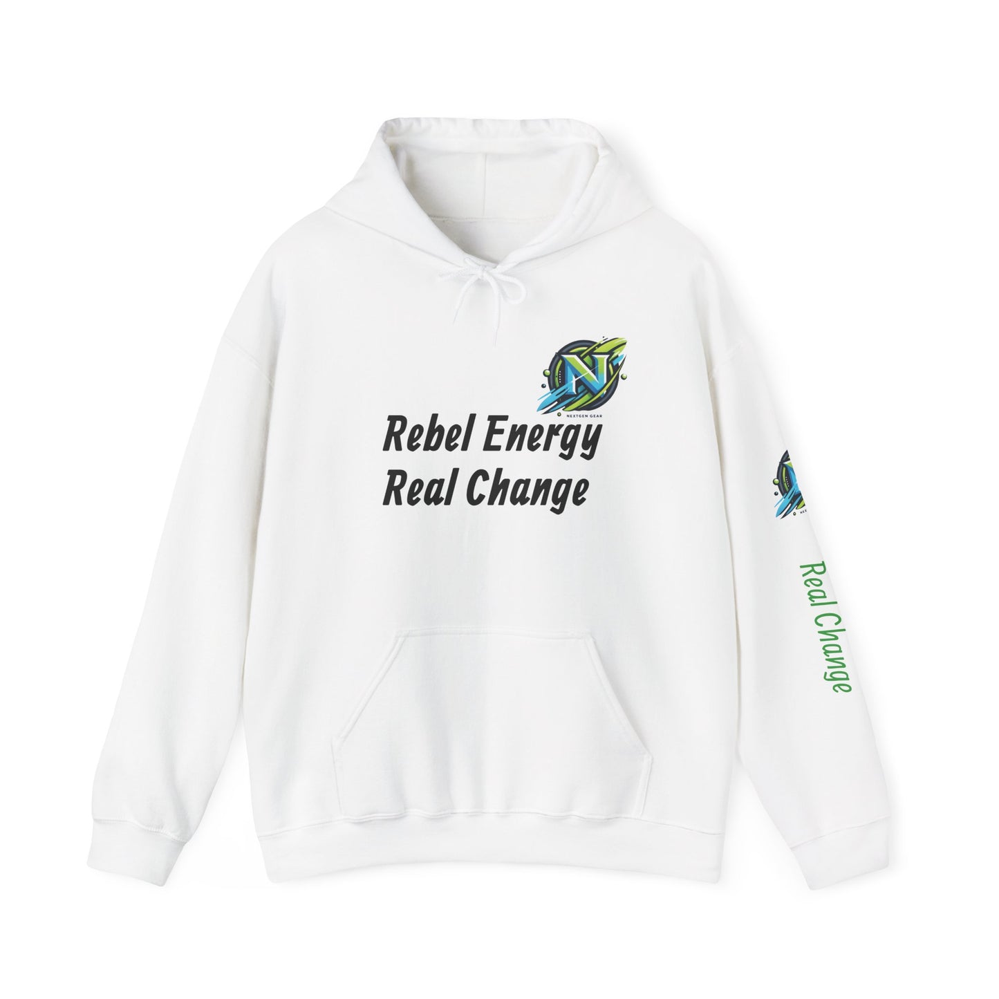 Rebel Energy Real Change Hoodie — Eco Activist Graphic Hoodie
