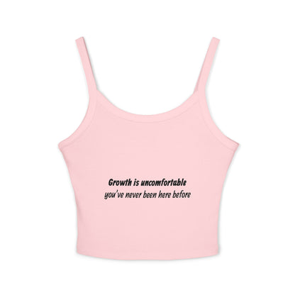 Women's Spaghetti Strap Tank Top — Minimal White Cropped Cami