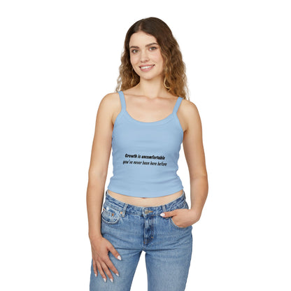 Women's Spaghetti Strap Tank Top — Minimal White Cropped Cami