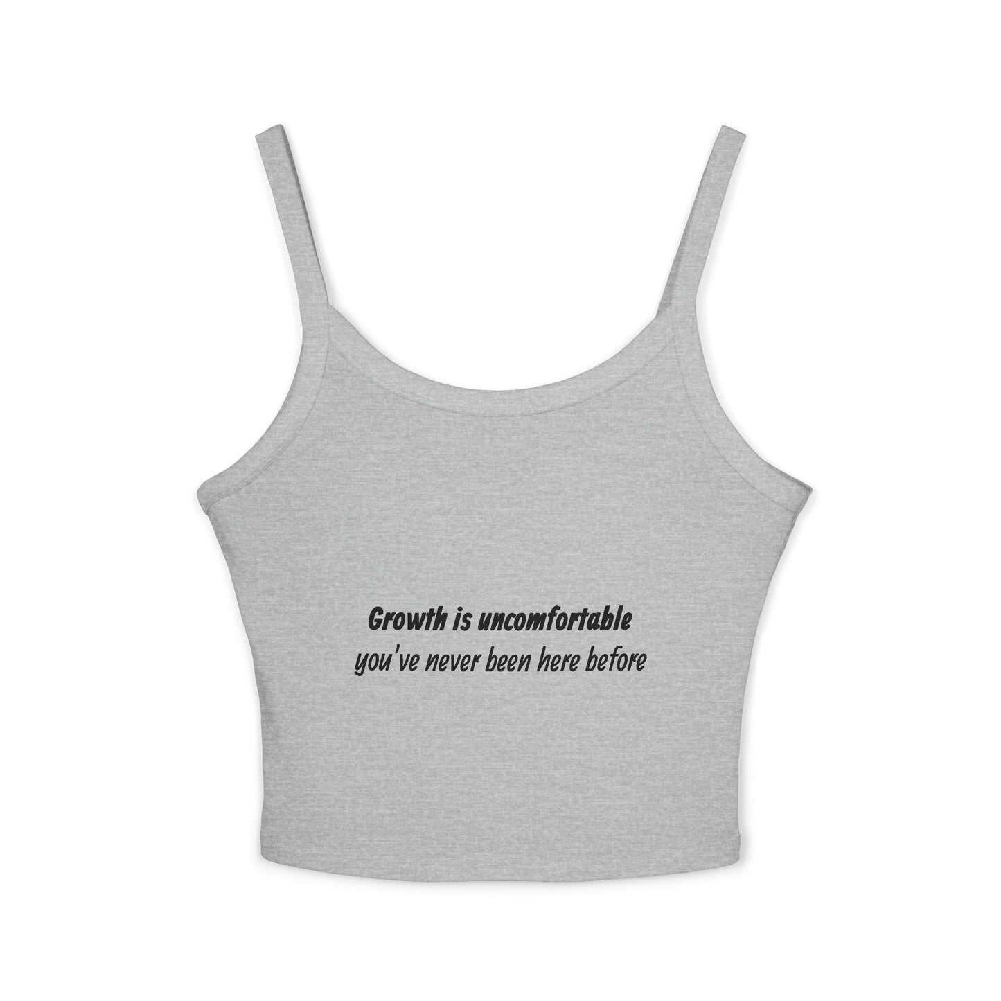 Women's Spaghetti Strap Tank Top — Minimal White Cropped Cami