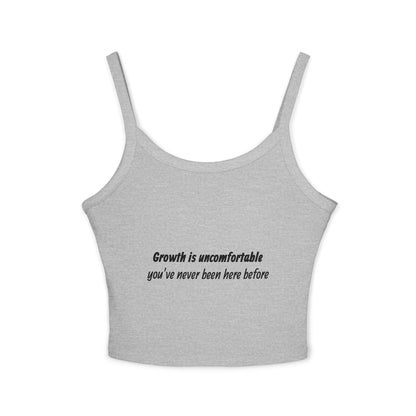 Women's Spaghetti Strap Tank Top — Minimal White Cropped Cami