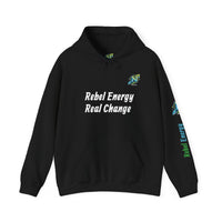 Rebel Energy Real Change Hoodie — Eco Activist Graphic Hoodie