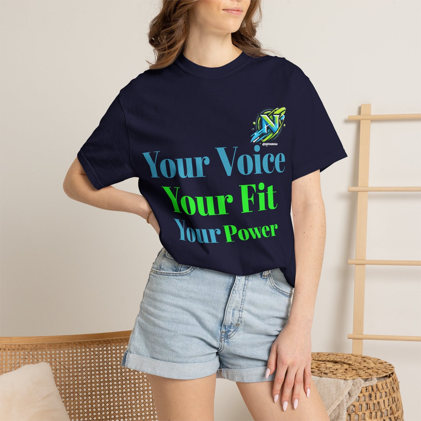 T-Shirt — “Your Voice Your Fit Your Power” Motivational Fitness Tee
