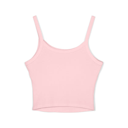 Women's Spaghetti Strap Tank Top — Minimal White Cropped Cami