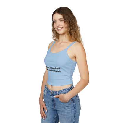Women's Spaghetti Strap Tank Top — Minimal White Cropped Cami