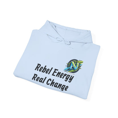 Rebel Energy Real Change Hoodie — Eco Activist Graphic Hoodie