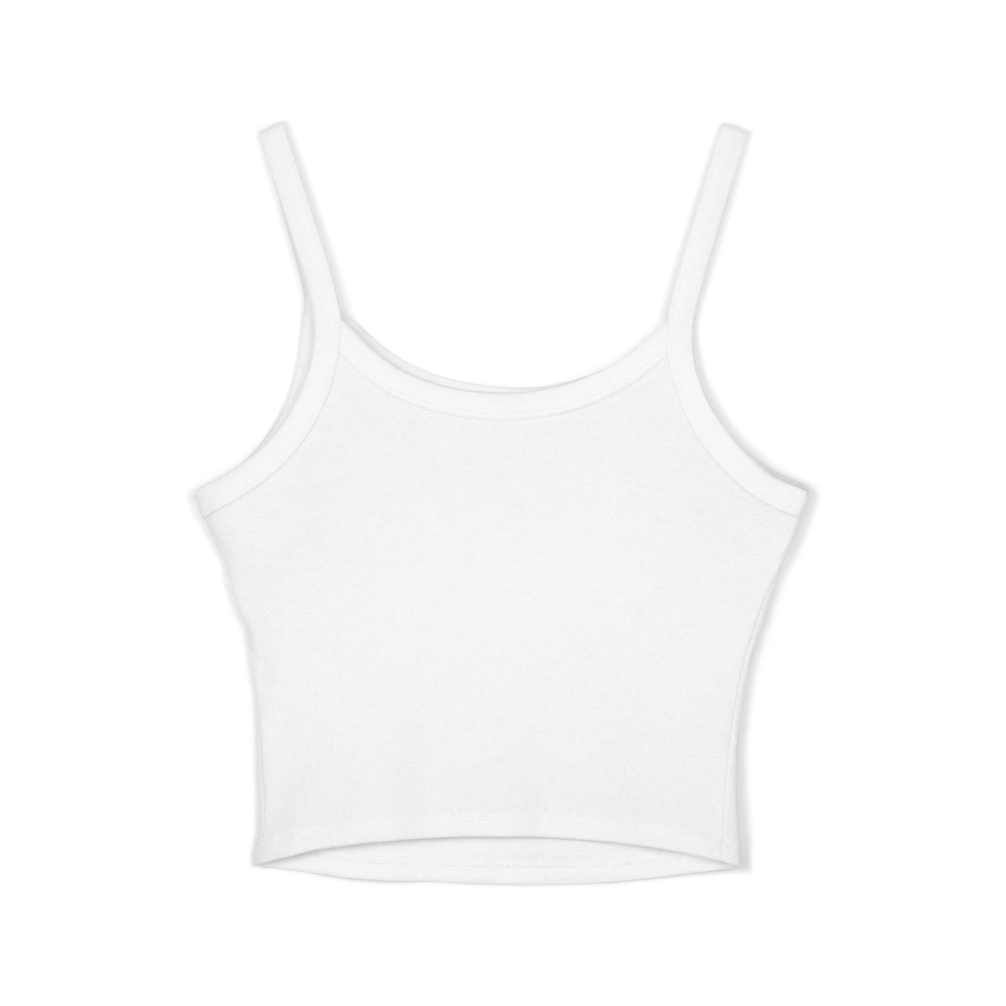 Women's Spaghetti Strap Tank Top — Minimal White Cropped Cami