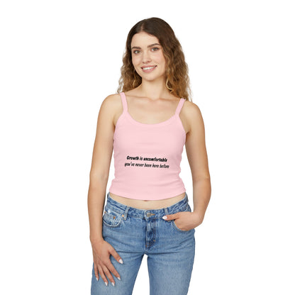 Women's Spaghetti Strap Tank Top — Minimal White Cropped Cami