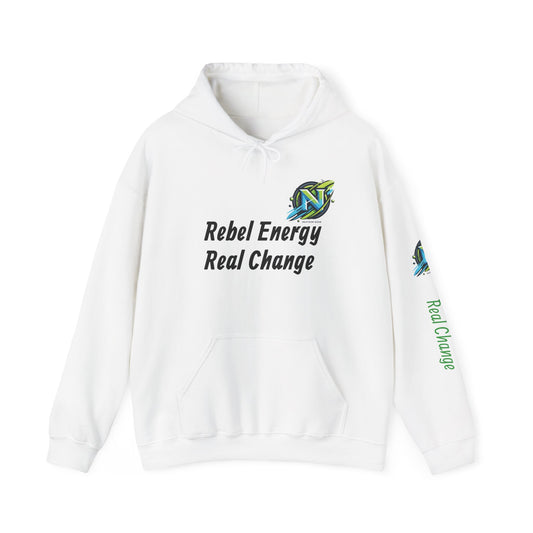 Rebel Energy Real Change Hoodie — Eco Activist Graphic Hoodie