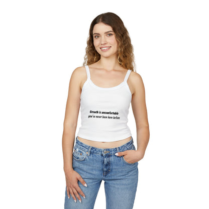 Women's Spaghetti Strap Tank Top — Minimal White Cropped Cami
