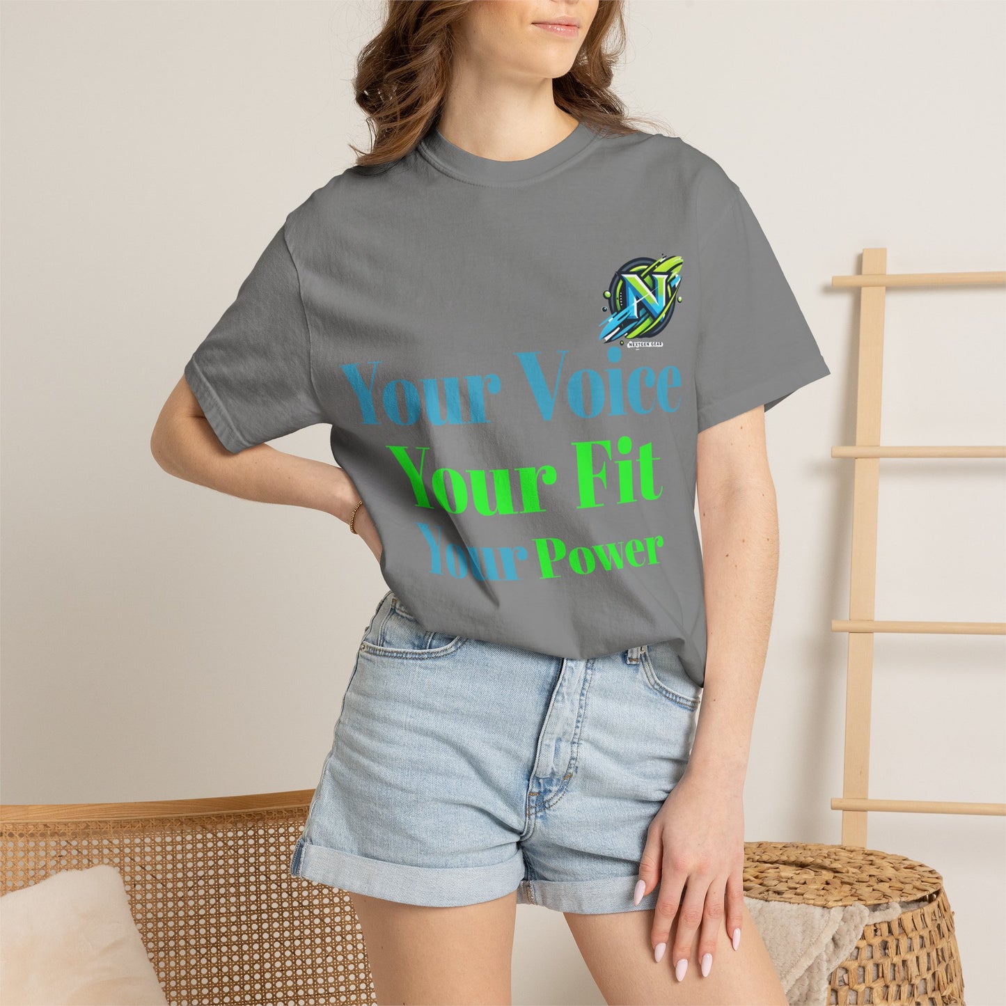 T-Shirt — “Your Voice Your Fit Your Power” Motivational Fitness Tee