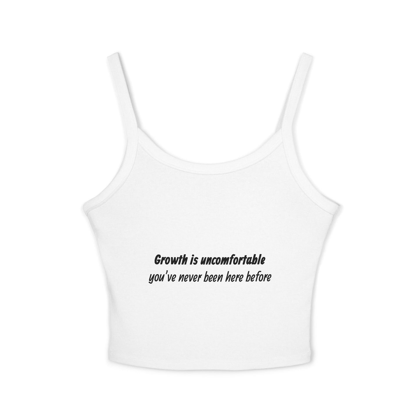 Women's Spaghetti Strap Tank Top — Minimal White Cropped Cami