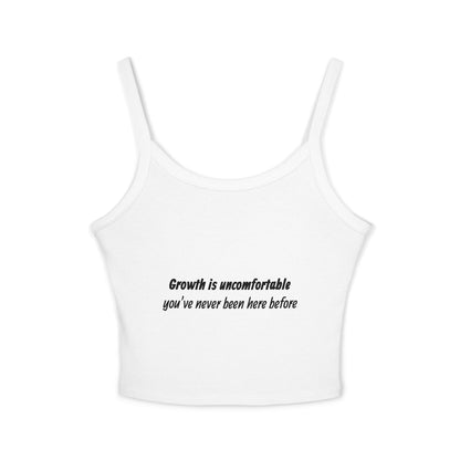 Women's Spaghetti Strap Tank Top — Minimal White Cropped Cami