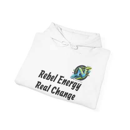 Rebel Energy Real Change Hoodie — Eco Activist Graphic Hoodie
